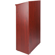 Podium Stand, 47 in Hostess Stand with 4 Rolling Wheels, Wood Podium with Storage Shelves, and Slant Desktop, V952-CTSJTZSYMDF47U54AV0