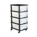 Plastic Storage Drawers Cart, 4 Drawers Storage Organizer with Wheels, Rolling Closet Organization and V952-CWCT1SLJL4G13PBKB001V0
