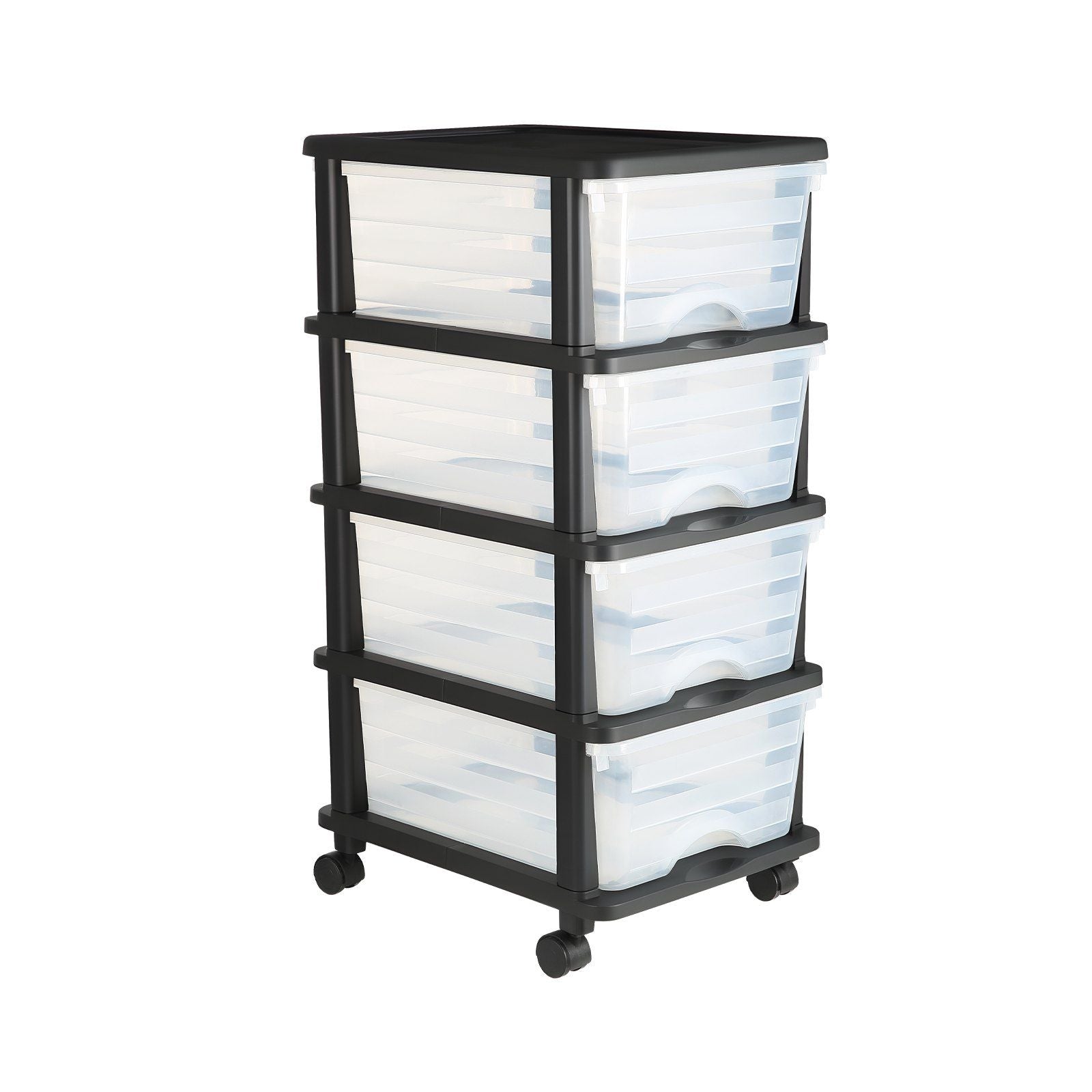 Plastic Storage Drawers Cart, 4 Drawers Storage Organizer with Wheels, Rolling Closet Organization and V952-CWCT1SLJL4G13PBKB001V0