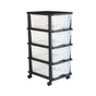 Plastic Storage Drawers Cart, 4 Drawers Storage Organizer with Wheels, Rolling Closet Organization and V952-CWCT1SLJL4G13PBKB001V0