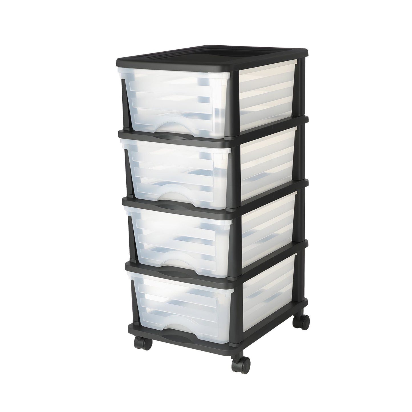 Plastic Storage Drawers Cart, 4 Drawers Storage Organizer with Wheels, Rolling Closet Organization and V952-CWCT1SLJL4G13PBKB001V0