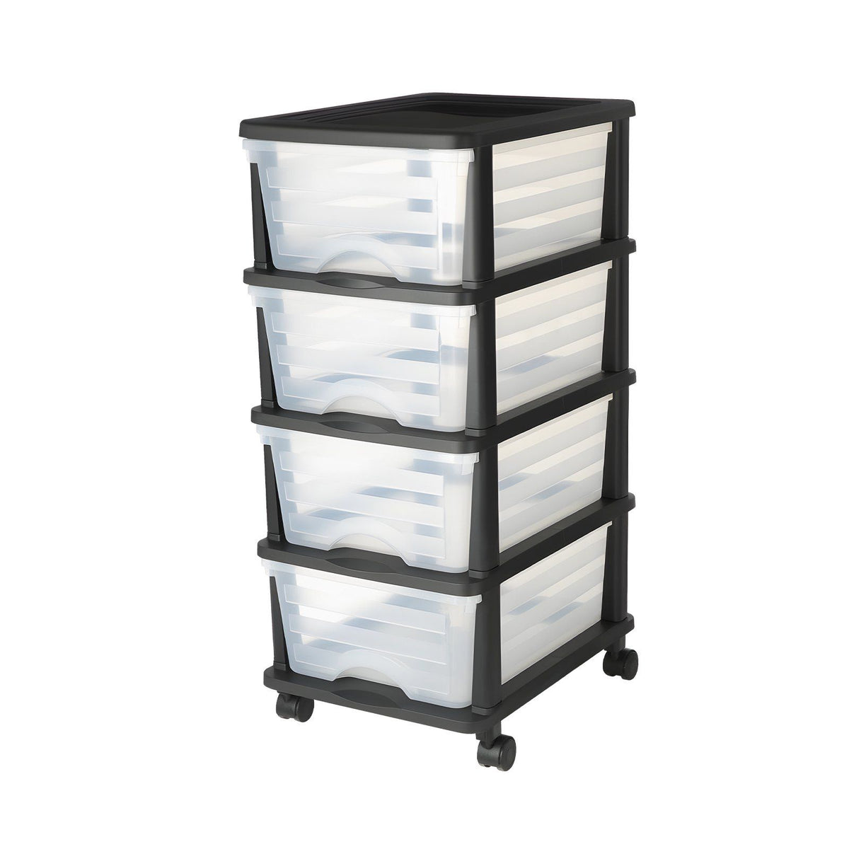 Plastic Storage Drawers Cart, 4 Drawers Storage Organizer with Wheels, Rolling Closet Organization and V952-CWCT1SLJL4G13PBKB001V0