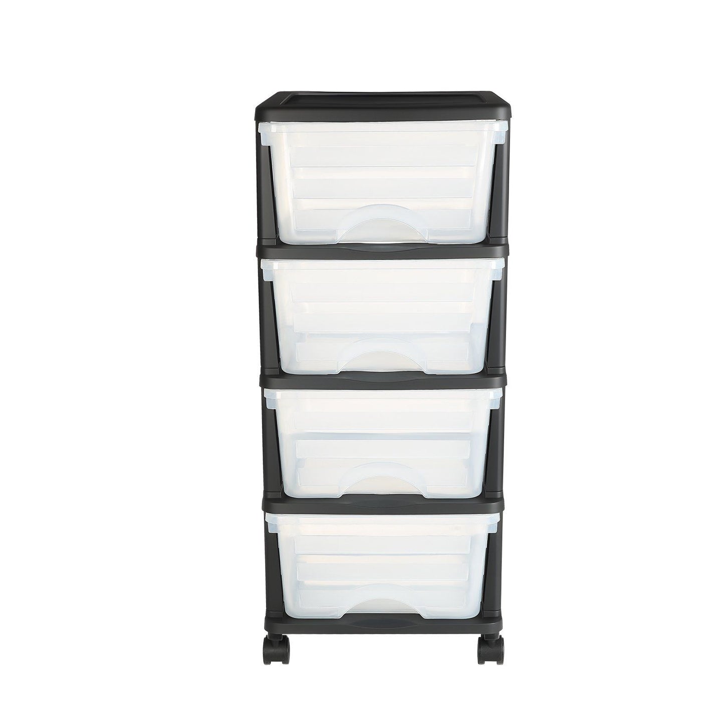 Plastic Storage Drawers Cart, 4 Drawers Storage Organizer with Wheels, Rolling Closet Organization and V952-CWCT1SLJL4G13PBKB001V0