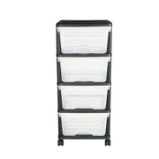 Plastic Storage Drawers Cart, 4 Drawers Storage Organizer with Wheels, Rolling Closet Organization and V952-CWCT1SLJL4G13PBKB001V0
