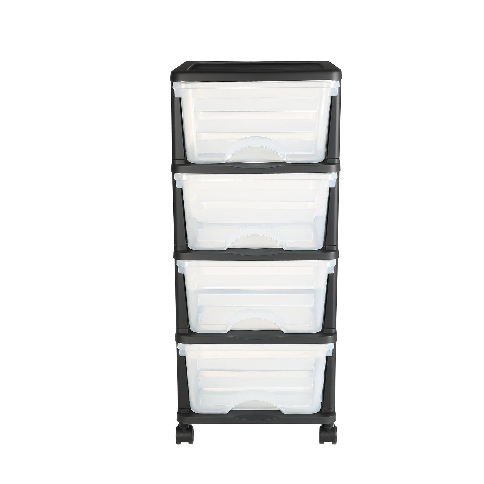 Plastic Storage Drawers Cart, 4 Drawers Storage Organizer with Wheels, Rolling Closet Organization and V952-CWCT1SLJL4G13PBKB001V0