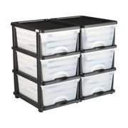 Plastic Storage Drawers, 2 Pack Storage Organizer Drawer, 6 Drawers Closet Organization and Storage Dividers, V952-CWCT1YKLDD1GCPFV6001V0