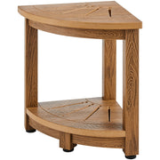 Corner Shower Bench, 16.5" Height 12.8" Radius, Faux Wood Grain Polystyrene, 158KGS with Storage Shelf, Water V952-CWDSL128INCHWXKBGV0