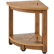 Corner Shower Bench, 16.5" Height 12.8" Radius, Faux Wood Grain Polystyrene, 158KGS with Storage Shelf, Water V952-CWDSL128INCHWXKBGV0