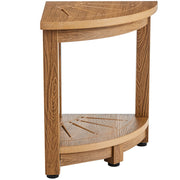 Corner Shower Bench, 16.5" Height 12.8" Radius, Faux Wood Grain Polystyrene, 158KGS with Storage Shelf, Water V952-CWDSL128INCHWXKBGV0