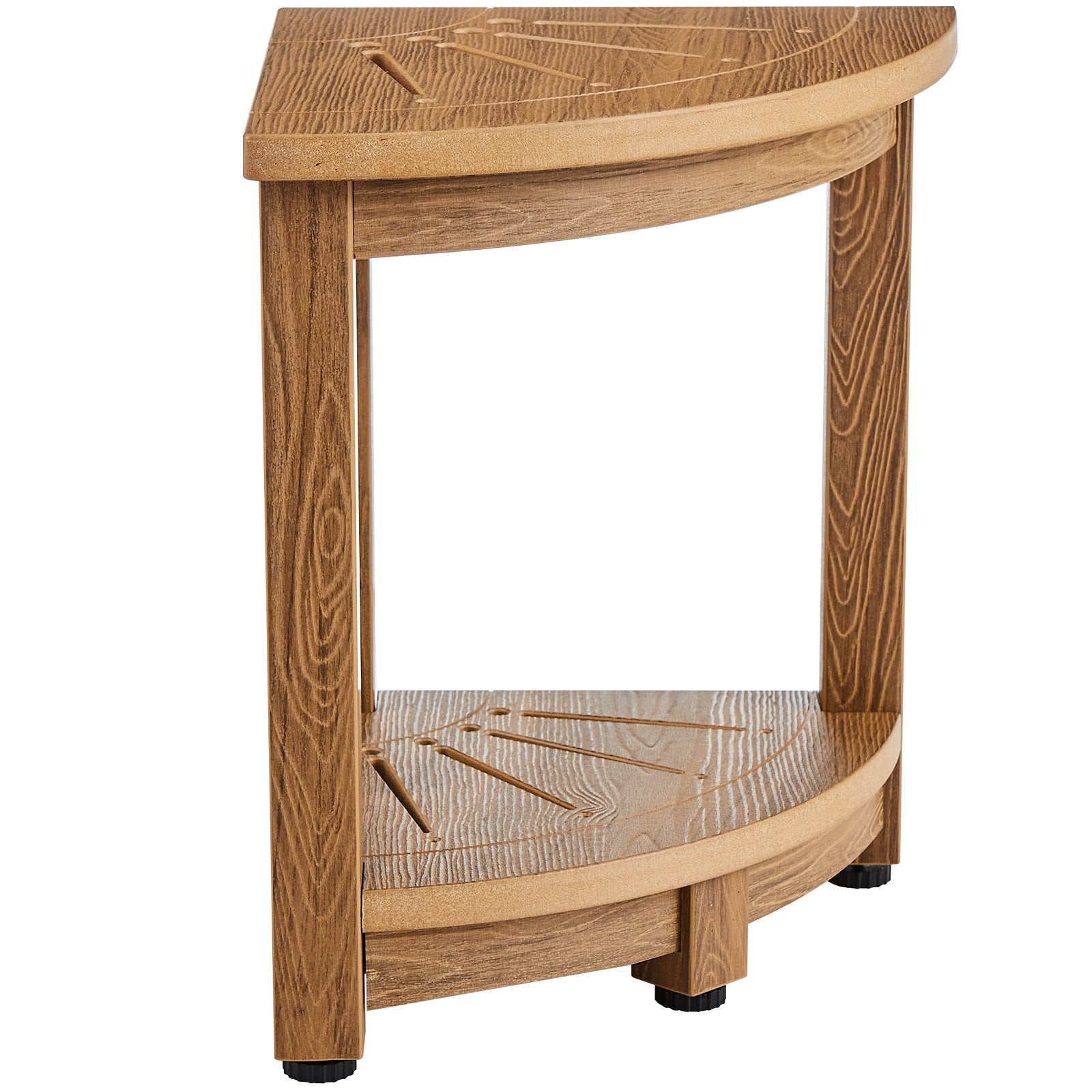 Corner Shower Bench, 16.5" Height 12.8" Radius, Faux Wood Grain Polystyrene, 158KGS with Storage Shelf, Water V952-CWDSL128INCHWXKBGV0