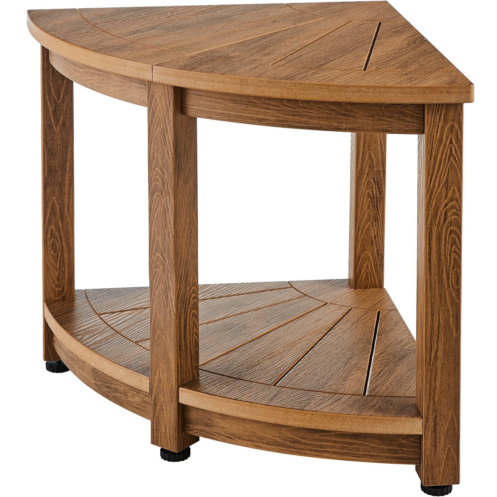 Corner Shower Bench, 18.5" Height 17.75" Radius, Faux Wood Grain Polystyrene,159KGS with Storage Shelf, Water V952-CWDSL1775INCVD6RIV0