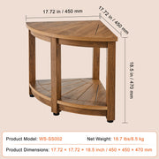 Corner Shower Bench, 18.5" Height 17.75" Radius, Faux Wood Grain Polystyrene,159KGS with Storage Shelf, Water V952-CWDSL1775INCVD6RIV0