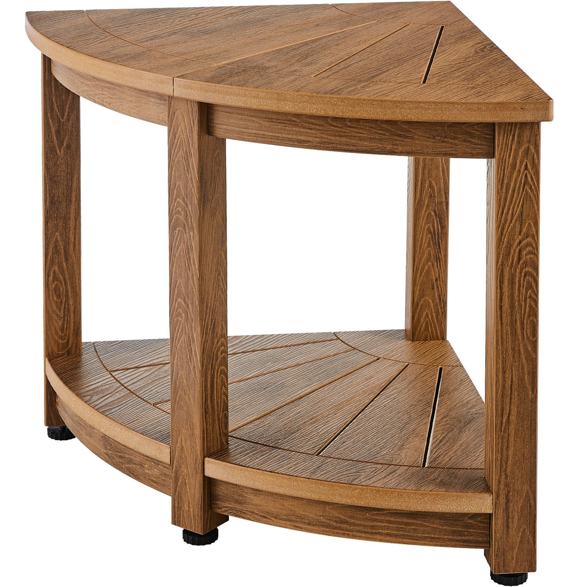 Corner Shower Bench, 18.5" Height 17.75" Radius, Faux Wood Grain Polystyrene,159KGS with Storage Shelf, Water V952-CWDSL1775INCVD6RIV0