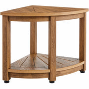 Corner Shower Bench, 18.5" Height 17.75" Radius, Faux Wood Grain Polystyrene,159KGS with Storage Shelf, Water V952-CWDSL1775INCVD6RIV0