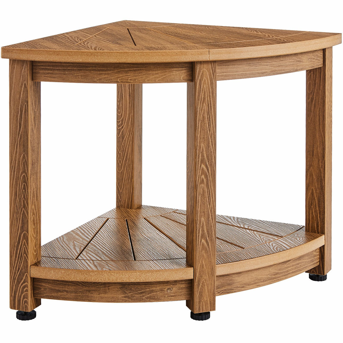 Corner Shower Bench, 18.5" Height 17.75" Radius, Faux Wood Grain Polystyrene,159KGS with Storage Shelf, Water V952-CWDSL1775INCVD6RIV0