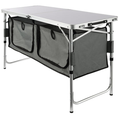 Camping Kitchen Table, Quick set-up Folding Camping Table with A Carrying Bag, 3 Adjustable Heights, MDF V952-CWJKYDCFHSHSB10K7V0