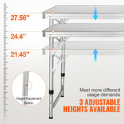 Camping Kitchen Table, Quick set-up Folding Camping Table with A Carrying Bag, 3 Adjustable Heights, MDF V952-CWJKYDCFHSHSB10K7V0