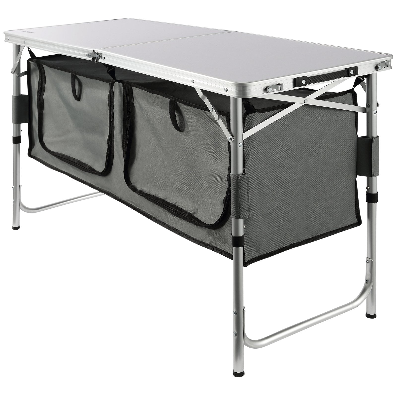 Camping Kitchen Table, Quick set-up Folding Camping Table with A Carrying Bag, 3 Adjustable Heights, MDF V952-CWJKYDCFHSHSB10K7V0