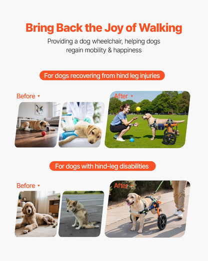Dog Wheelchair for Back Legs, Lightweight 2 Wheels Pet Wheelchair, Height, Width & Length Adjustable, Dog V952-CWLYLLSDHLLLEG3Z4001V0