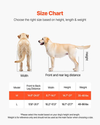 Dog Wheelchair for Back Legs, Lightweight 2 Wheels Pet Wheelchair, Height, Width & Length Adjustable, Dog V952-CWLYLLSDHLLLEG3Z4001V0