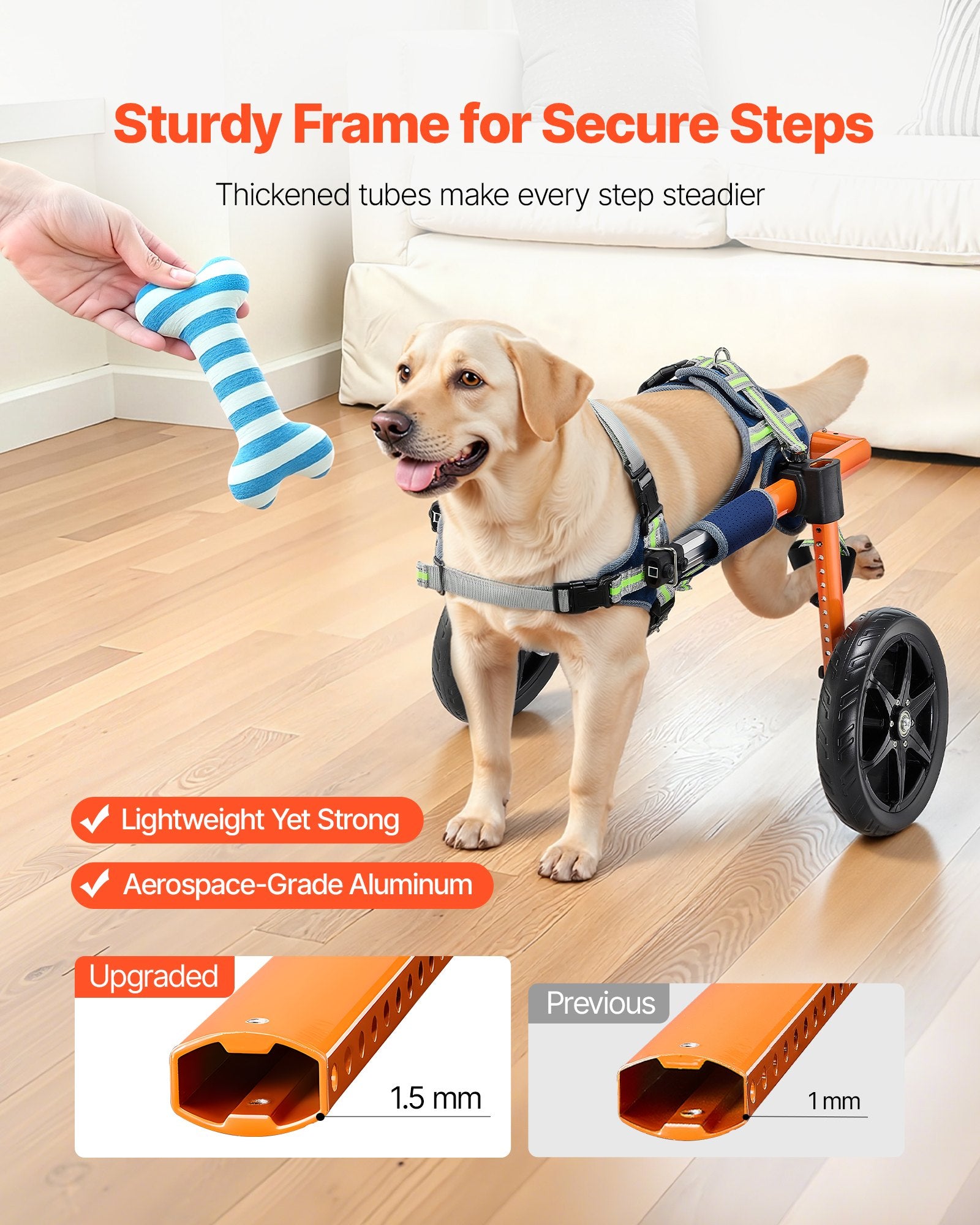 Dog Wheelchair for Back Legs, Lightweight 2 Wheels Pet Wheelchair, Height, Width & Length Adjustable, Dog V952-CWLYLLSDHLLLEG3Z4001V0