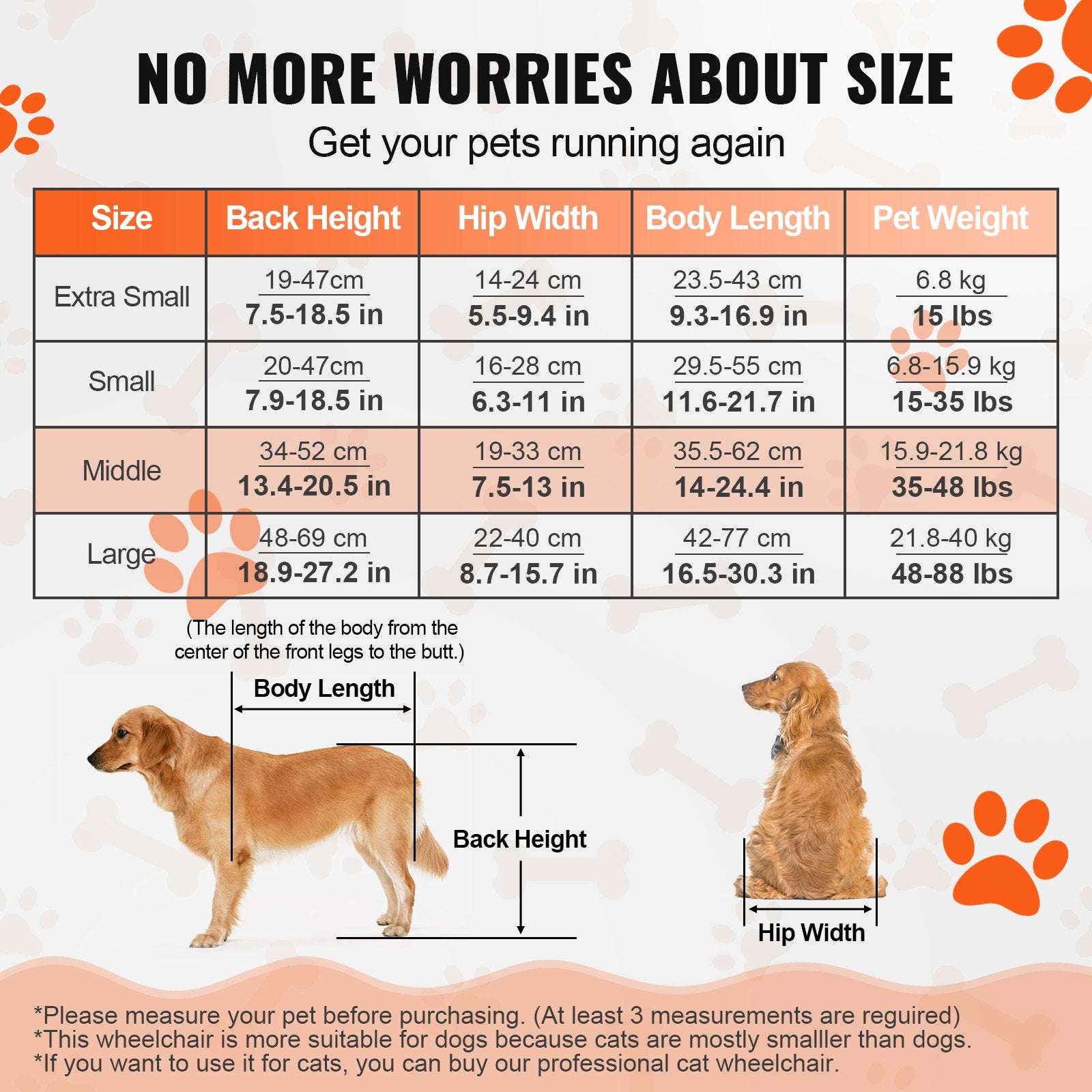 2 Wheels Dog Wheelchair for Back Legs, Pet Wheelchair Lightweight & Adjustable Assisting in Healing, Dog V952-CWLYLLSLLSZHTMYXJV0