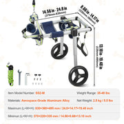 2 Wheels Dog Wheelchair for Back Legs, Pet Wheelchair Lightweight & Adjustable Assisting in Healing, Dog V952-CWLYLLSLLSZHTMYXJV0