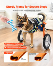 Dog Wheelchair for Back Legs, Lightweight 2 Wheels Pet Wheelchair, Height, Width & Length Adjustable, Dog V952-CWLYLLSTDHXL2W9B4001V0