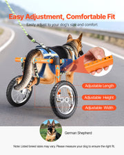 Dog Wheelchair for Back Legs, Lightweight 2 Wheels Pet Wheelchair, Height, Width & Length Adjustable, Dog V952-CWLYLLSTDHXL2W9B4001V0
