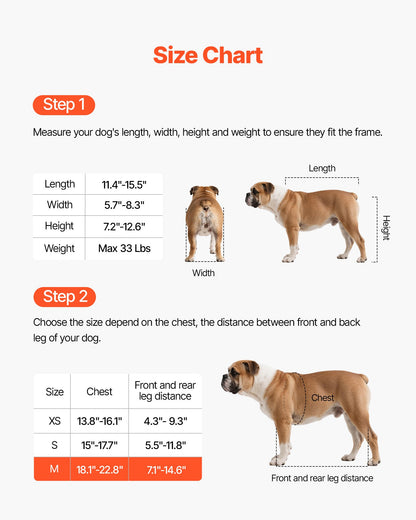 Dog Wheelchair for Back Legs, Adjustable 2 Wheels Pet Wheelchair, Lightweight Dog Cart with Shock-Absorbing V952-CWLYLLSZHMLLG0BX1001V0