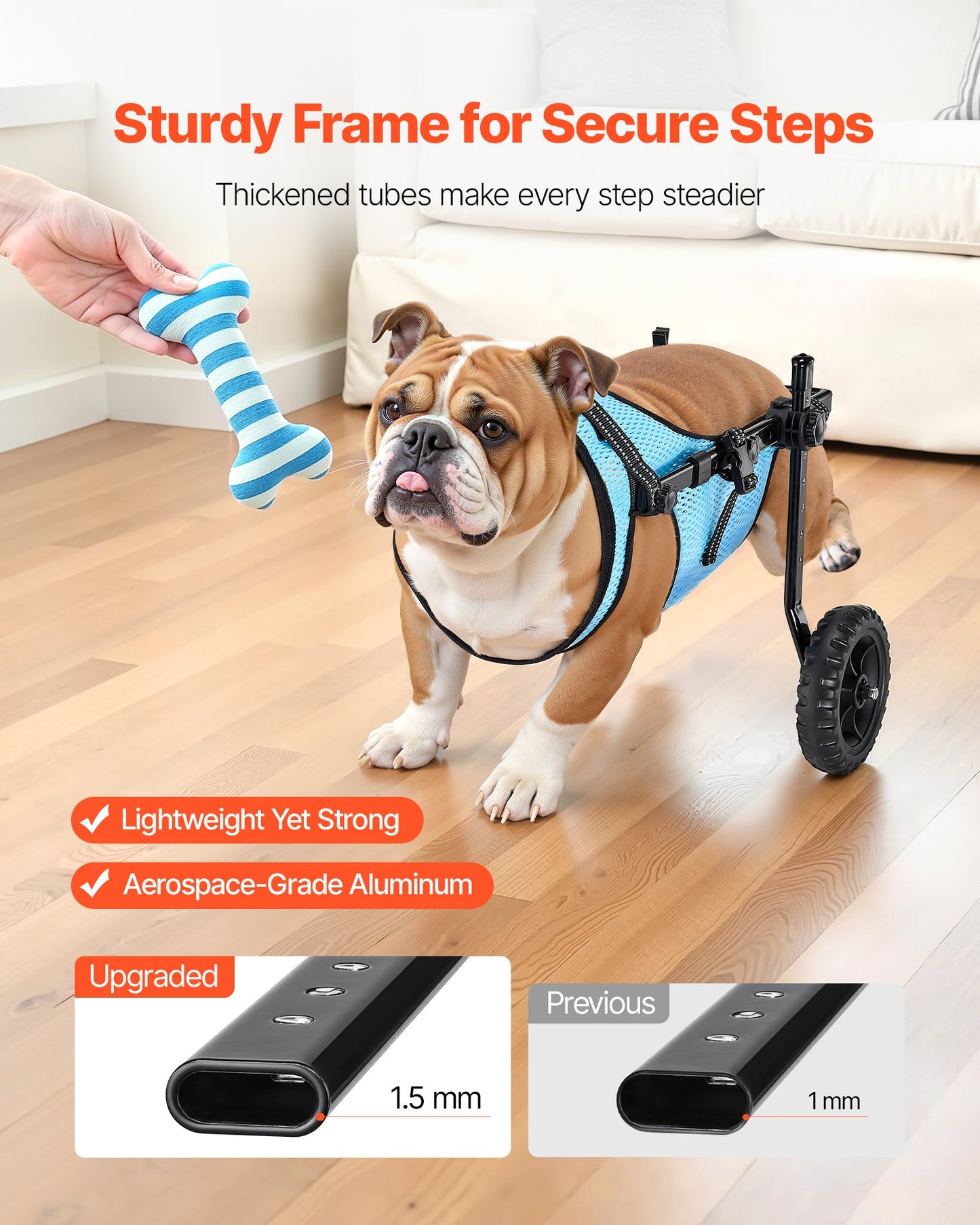 Dog Wheelchair for Back Legs, Adjustable 2 Wheels Pet Wheelchair, Lightweight Dog Cart with Shock-Absorbing V952-CWLYLLSZHMLLG0BX1001V0