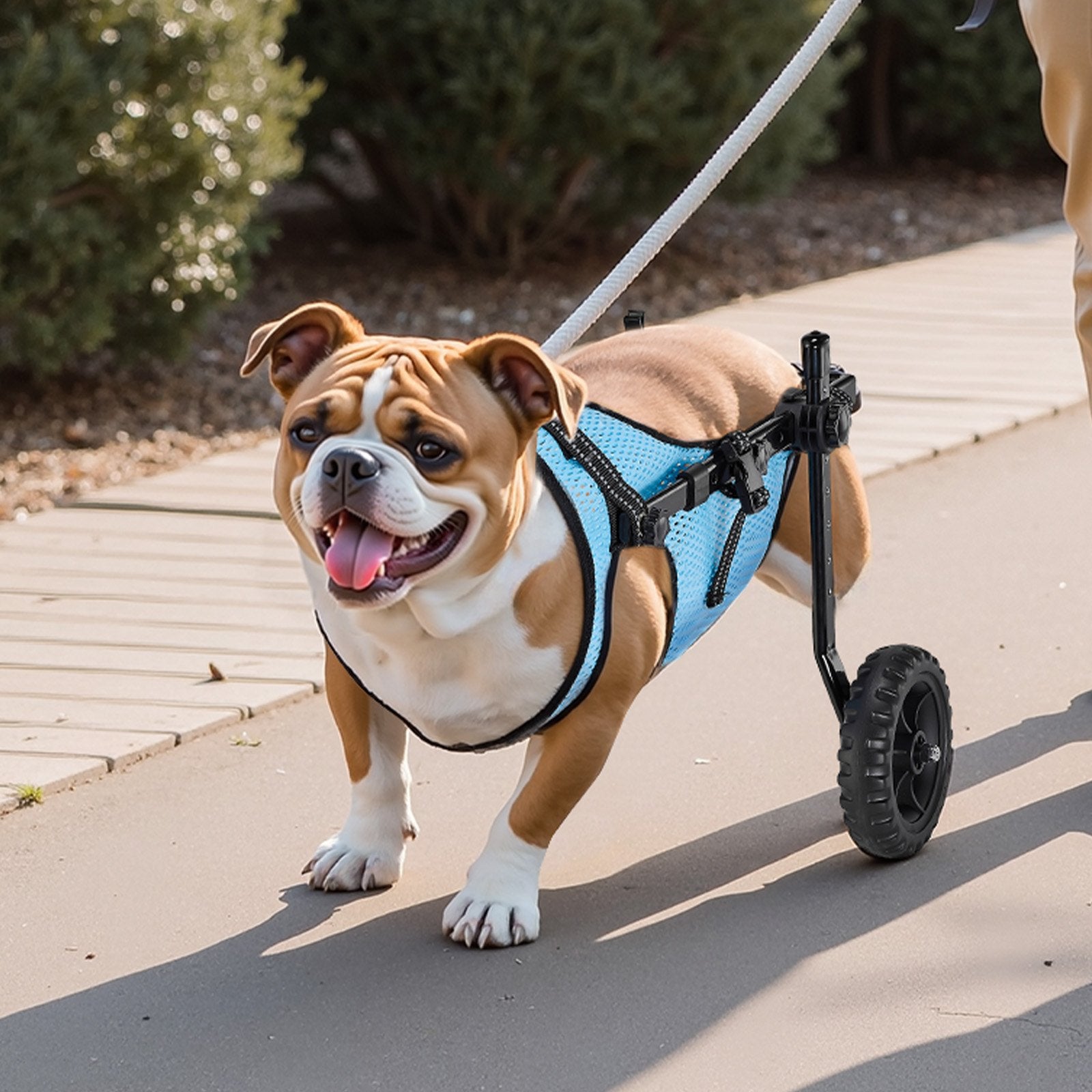 Dog Wheelchair for Back Legs, Adjustable 2 Wheels Pet Wheelchair, Lightweight Dog Cart with Shock-Absorbing Wheels, Mobility Support Wheel Chair for Disabled Injured Dogs up to 15kg, Medium
