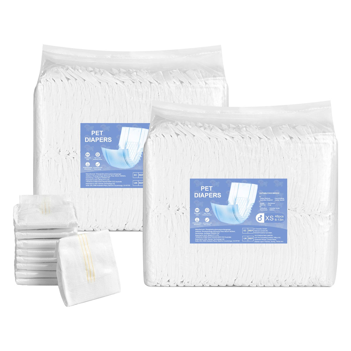 Disposable Male Dog Diapers, Super Absorbent Male Dog Wraps, 360 degrees Leak-Proof Belly Bands with Wetness V952-CWNBFDGG96PXSWPWY001V0