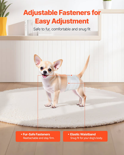Disposable Male Dog Diapers, Super Absorbent Male Dog Wraps, 360 degrees Leak-Proof Belly Bands with Wetness V952-CWNBFDGG96PXSWPWY001V0