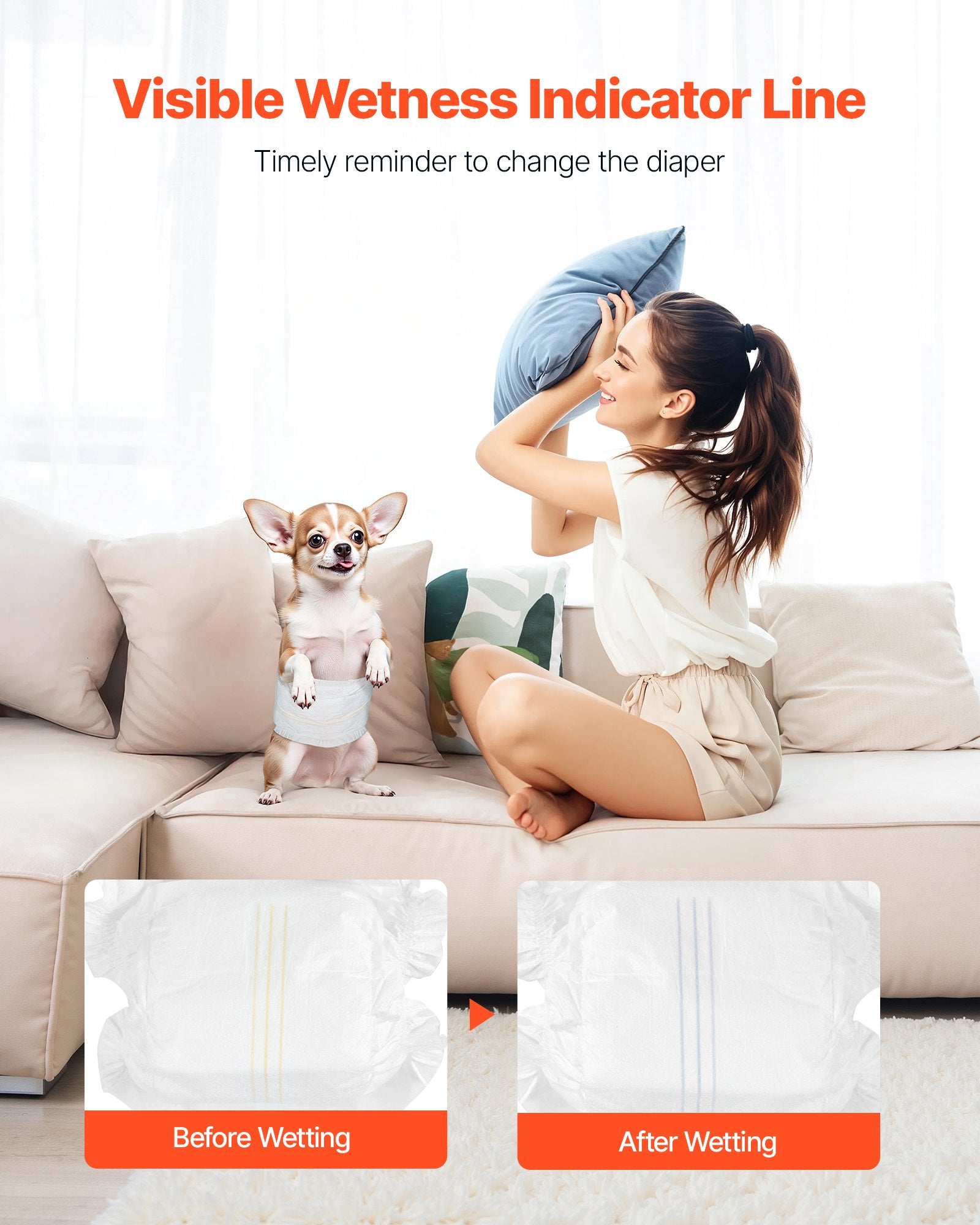Disposable Male Dog Diapers, Super Absorbent Male Dog Wraps, 360 degrees Leak-Proof Belly Bands with Wetness V952-CWNBFDGG96PXSWPWY001V0