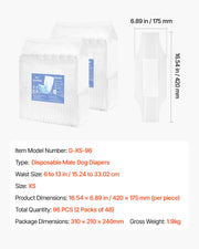 Disposable Male Dog Diapers, Super Absorbent Male Dog Wraps, 360 degrees Leak-Proof Belly Bands with Wetness V952-CWNBFDGG96PXSWPWY001V0