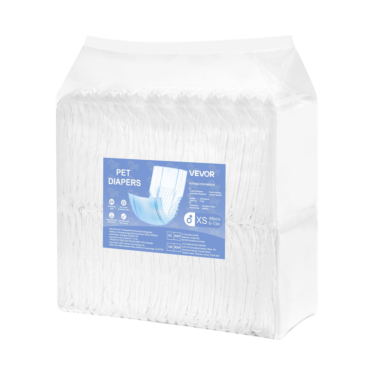 Disposable Male Dog Diapers, Super Absorbent Male Dog Wraps, 360 degrees Leak-Proof Belly Bands with Wetness V952-CWNBFDGG96PXSWPWY001V0