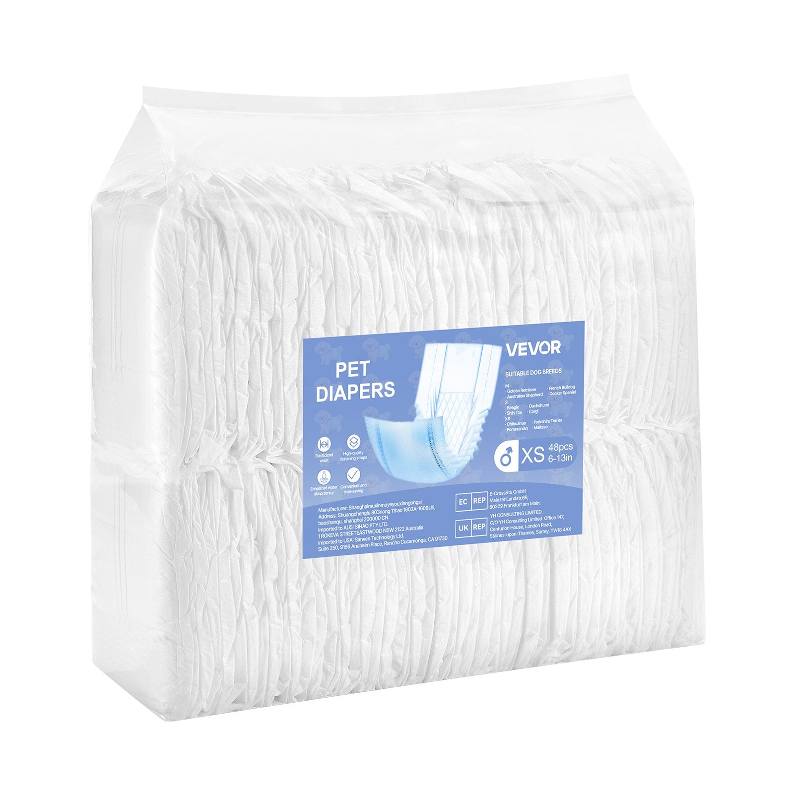 Disposable Male Dog Diapers, Super Absorbent Male Dog Wraps, 360 degrees Leak-Proof Belly Bands with Wetness V952-CWNBFDGG96PXSWPWY001V0