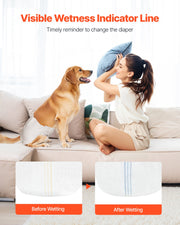 Disposable Dog Diapers, Super Absorbent Female Dog Diapers, 360 degrees Leak-Proof Female Doggy Pet Diaper V952-CWNBZNKMG144DSR9E001V0