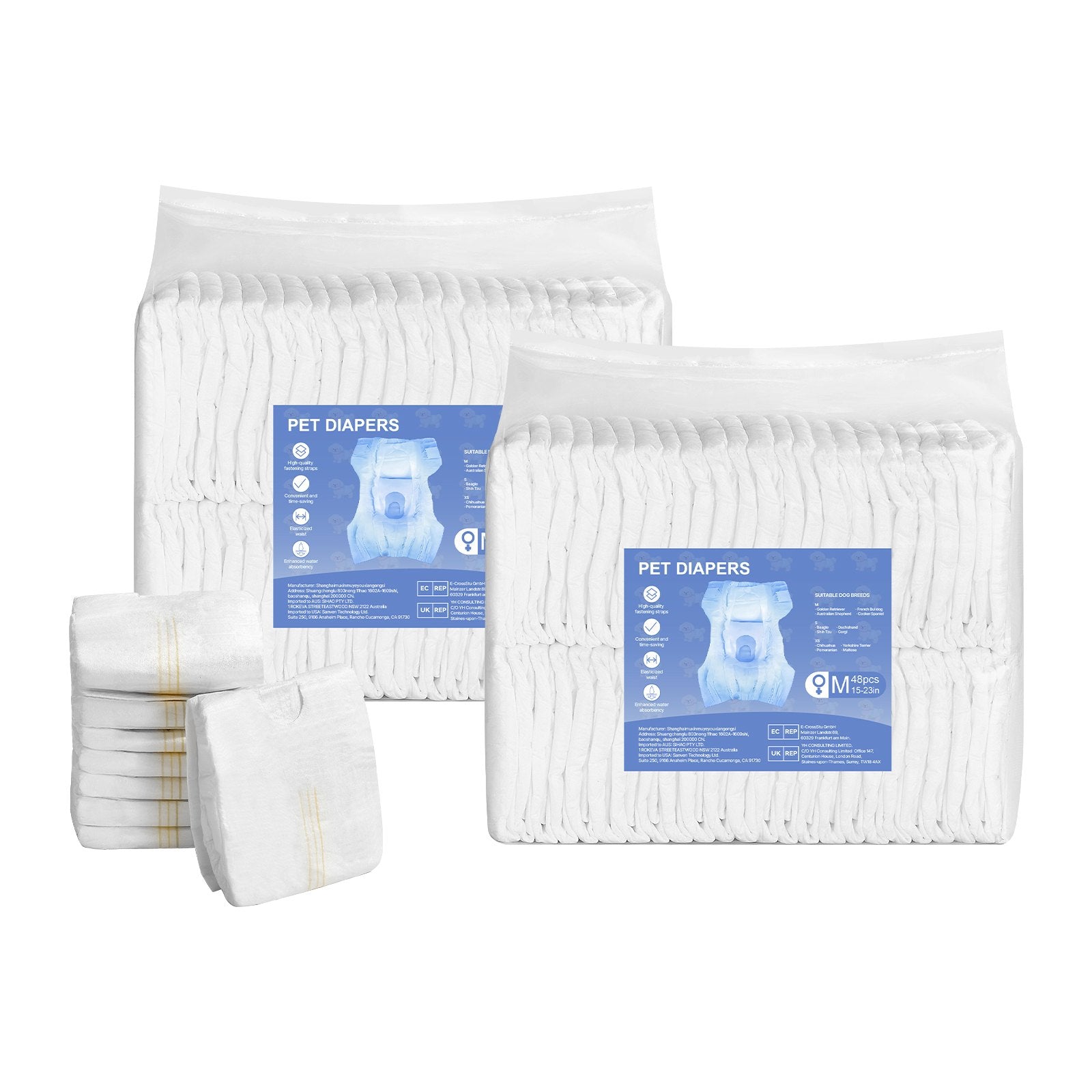Disposable Dog Diapers, Super Absorbent Female Dog Diapers, 360 degrees Leak-Proof Female Doggy Pet Diaper V952-CWNBZNKMG96PE32U1001V0