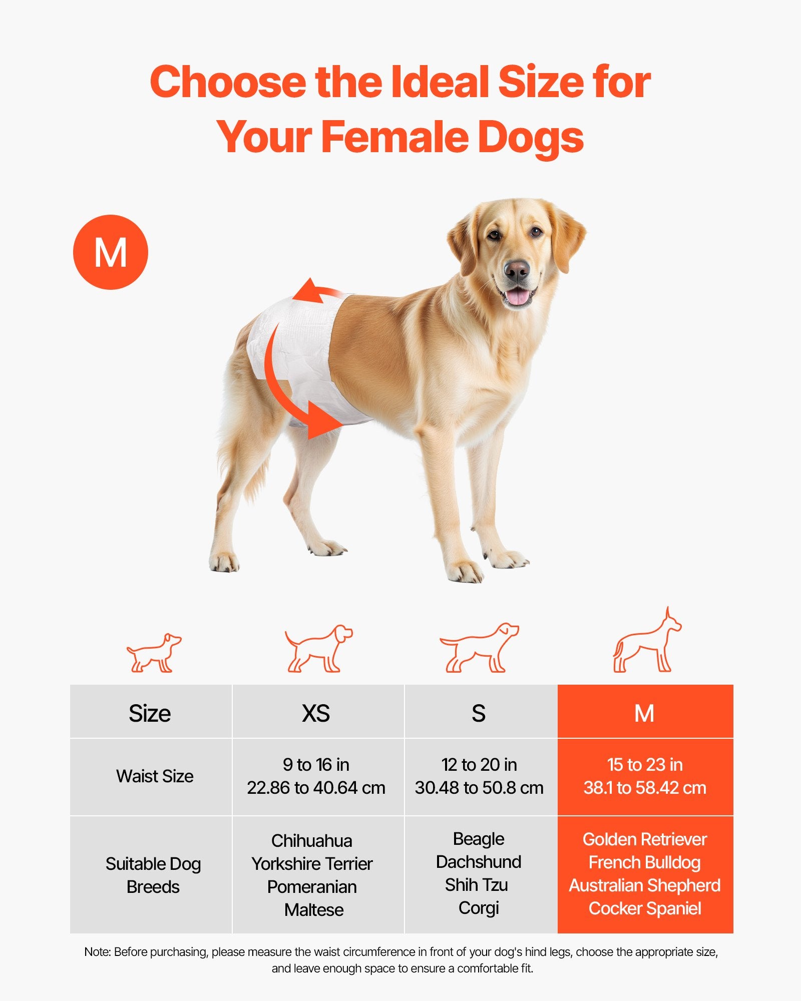 Disposable Dog Diapers, Super Absorbent Female Dog Diapers, 360 degrees Leak-Proof Female Doggy Pet Diaper V952-CWNBZNKMG96PE32U1001V0