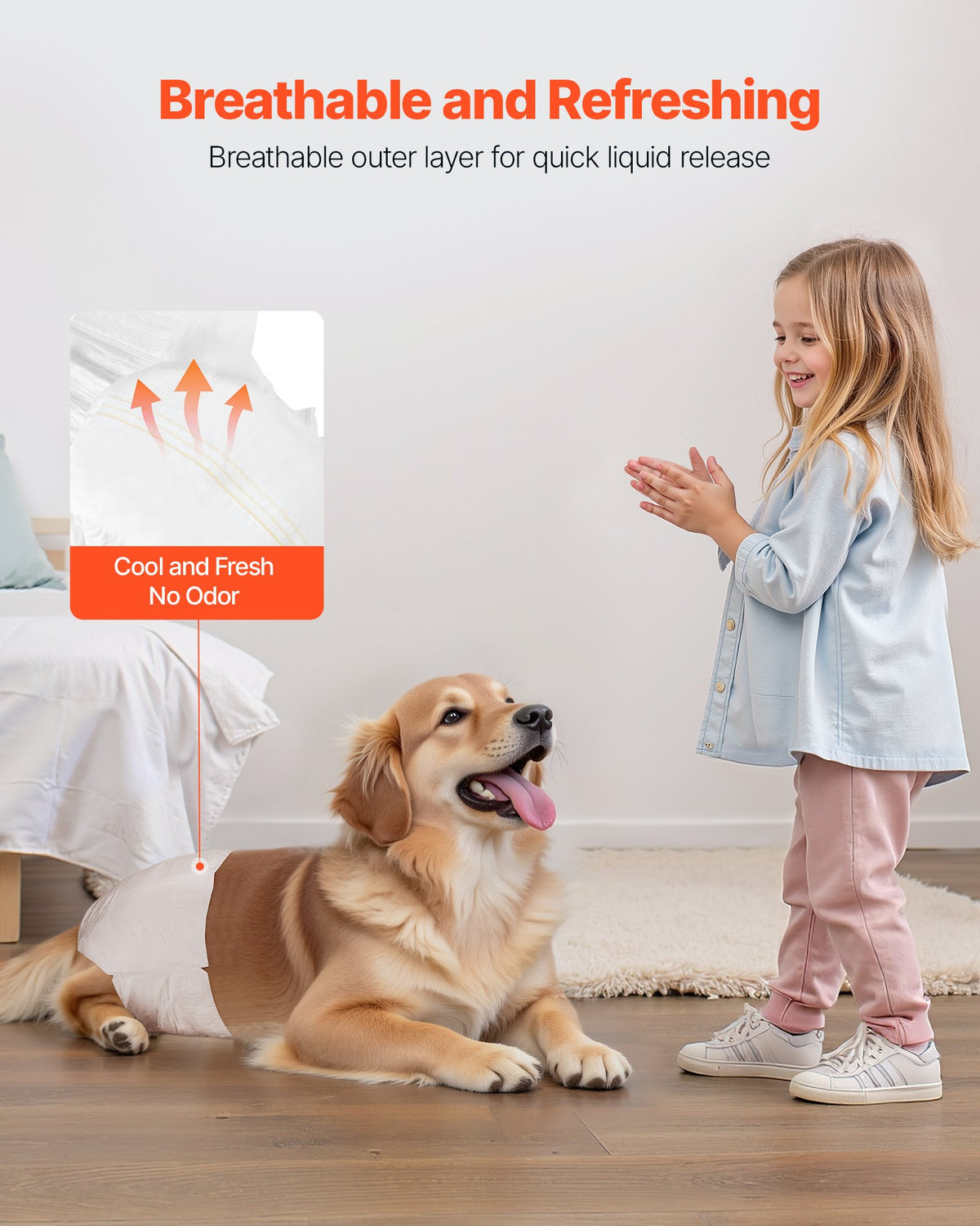 Disposable Dog Diapers, Super Absorbent Female Dog Diapers, 360 degrees Leak-Proof Female Doggy Pet Diaper V952-CWNBZNKMG96PE32U1001V0
