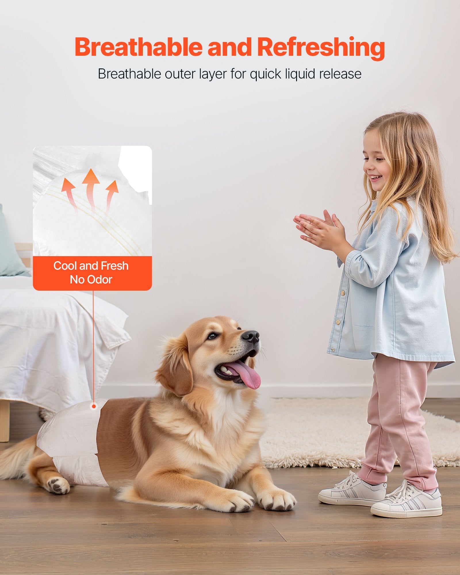 Disposable Dog Diapers, Super Absorbent Female Dog Diapers, 360 degrees Leak-Proof Female Doggy Pet Diaper V952-CWNBZNKMG96PE32U1001V0