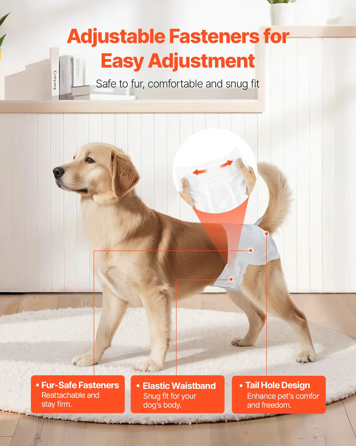 Disposable Dog Diapers, Super Absorbent Female Dog Diapers, 360 degrees Leak-Proof Female Doggy Pet Diaper V952-CWNBZNKMG96PE32U1001V0