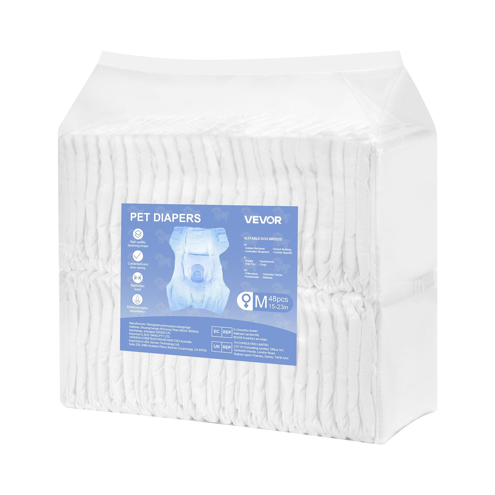 Disposable Dog Diapers, Super Absorbent Female Dog Diapers, 360 degrees Leak-Proof Female Doggy Pet Diaper V952-CWNBZNKMG96PE32U1001V0
