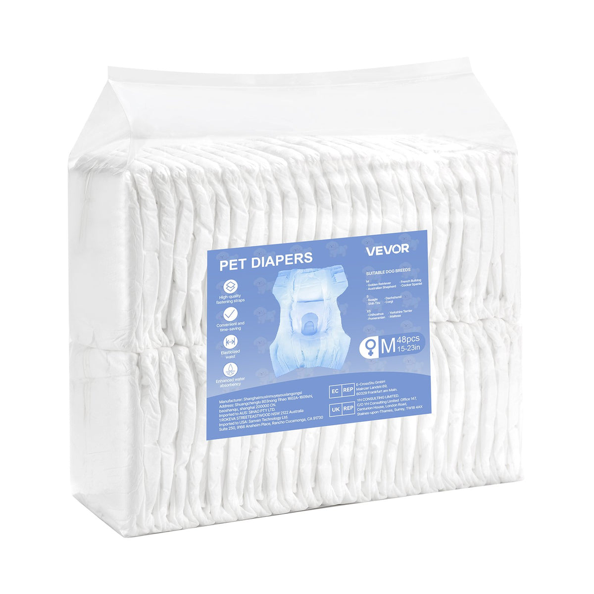 Disposable Dog Diapers, Super Absorbent Female Dog Diapers, 360 degrees Leak-Proof Female Doggy Pet Diaper V952-CWNBZNKMG96PE32U1001V0
