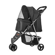 Pet Stroller, 16KG Weight Capacity, Foldable Dog Stroller Cart, 3 Wheels Cats Strollers with Mesh Windows and V952-CWTCCGK3QSHD7TWPWV0