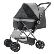 Pet Stroller, 20KG Weight Capacity, Foldable Dog Stroller Cart, 4 Wheels Cats Stroller with Mesh Windows & V952-CWTCCGK4QSHSAWPRUV0