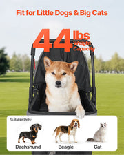 Pet Stroller, 20KG Weight Capacity, Foldable Dog Stroller Cart, 4 Wheels Cats Stroller with Mesh Windows & V952-CWTCCGK4QSHSAWPRUV0