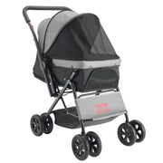 Pet Stroller, 20KG Weight Capacity, Foldable Dog Stroller Cart, 4 Wheels Cats Stroller with Mesh Windows & V952-CWTCCGK4QSHSAWPRUV0